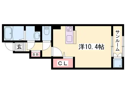 ヴィスキオ大蔵海岸(1K/1階)の間取り写真