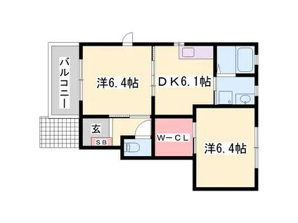 すみれ館(2DK/1階)の間取り写真