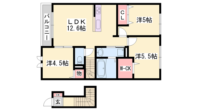 アネシス御立(3LDK/2階)の間取り写真