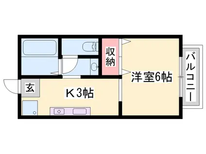 メゾンヤクシ(1K/1階)の間取り写真