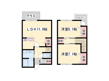 プラティークアビテ(2LDK/1階)の間取り写真