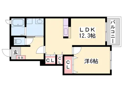 フォルスト2(1LDK/1階)の間取り写真