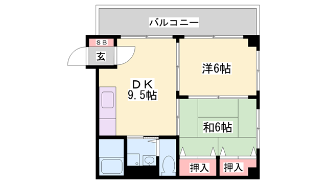 さつきマンション(2LDK/1階)の間取り写真
