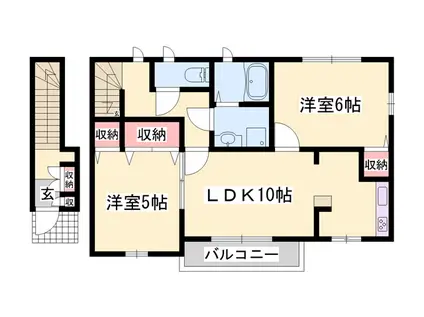 ヤエステージⅡ(2LDK/2階)の間取り写真