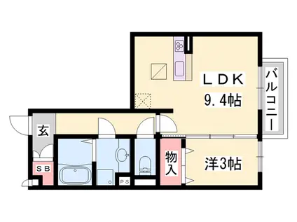 クレスト玉手(1LDK/2階)の間取り写真