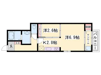 ドマーニ・M Ⅰ(1SK/1階)の間取り写真
