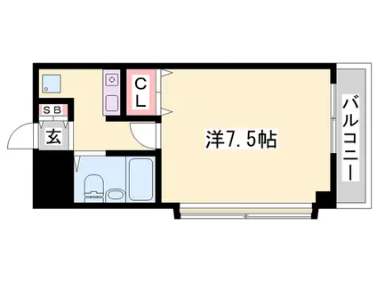 ベルトピア姫路1(1K/2階)の間取り写真