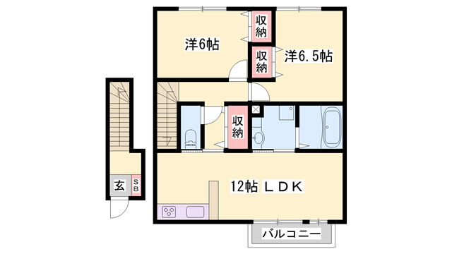 グランヒル青山(2LDK/2階)の間取り写真