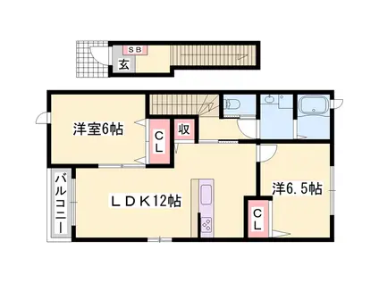 サン・フェルメール壱番館(2LDK/2階)の間取り写真