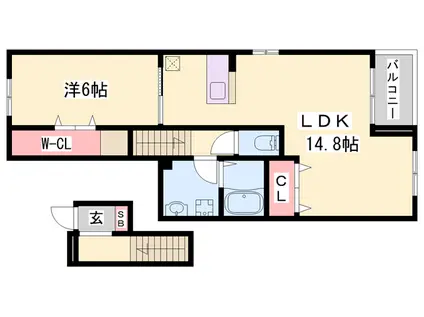 リーシェ(1LDK/2階)の間取り写真