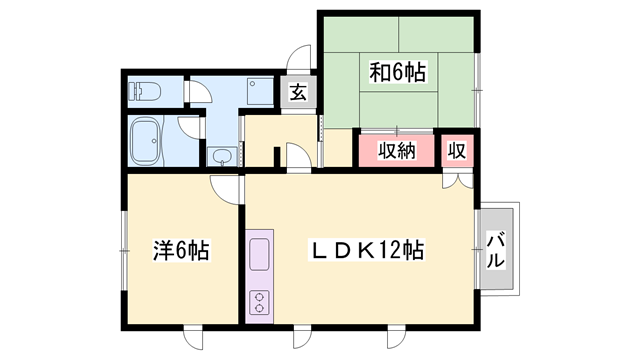 バローレ御立 A棟(2LDK/2階)の間取り写真