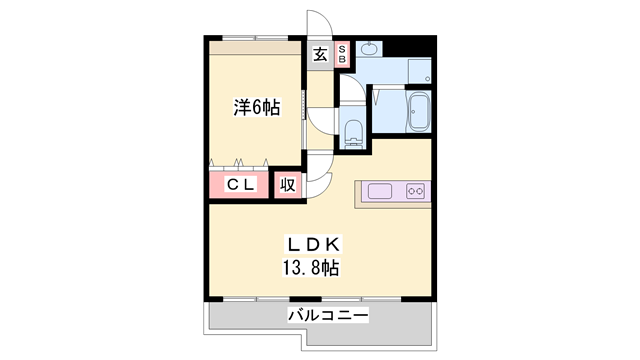 エスポア21(1LDK/2階)の間取り写真