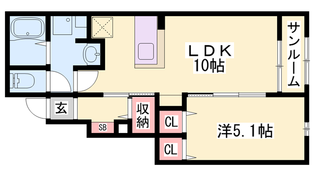 ル・レストⅡ(1LDK/1階)の間取り写真