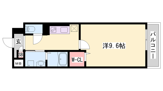 カルム加古川(1K/1階)の間取り写真