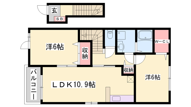 ルーチェ カーサⅡ(2LDK/2階)の間取り写真