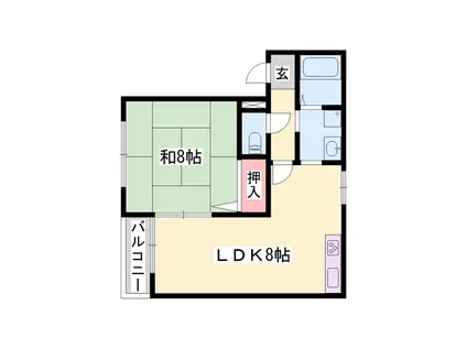 エスペレール(1LDK/2階)の間取り写真