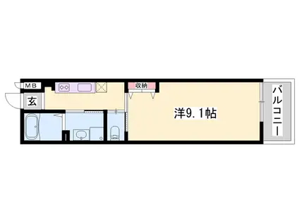 ア・ラ・メルシー(1K/1階)の間取り写真