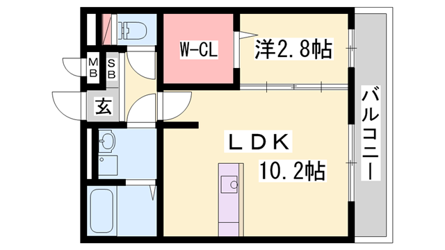ラベニール(1LDK/2階)の間取り写真