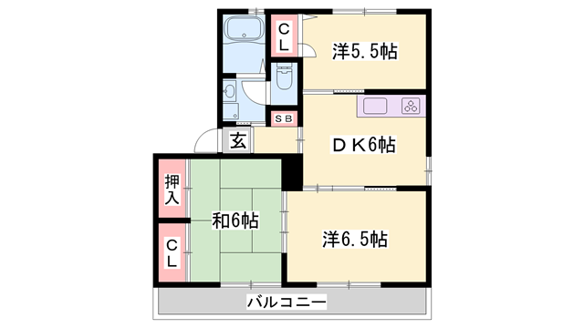 アンナプルナⅡ(3DK/1階)の間取り写真