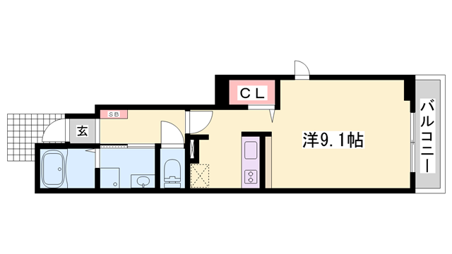 ワイズ プランドール(1K/1階)の間取り写真