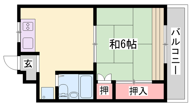 コーポ田寺ファイブ(1DK/2階)の間取り写真