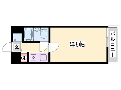 ダイアパレス姫路大手前通西804号(1K/8階)の間取り写真