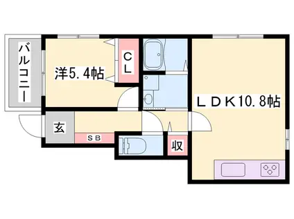 ネットハイツⅠ(1LDK/1階)の間取り写真