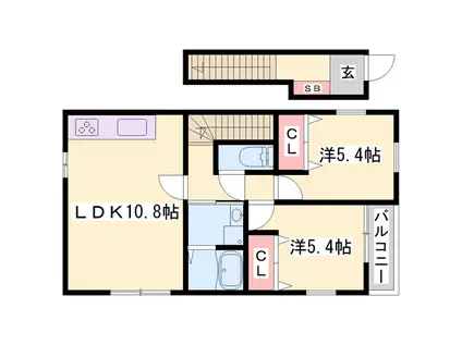 ネットハイツⅠ(2LDK/2階)の間取り写真