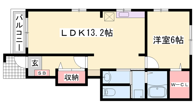 アン・グランジェ(1LDK/1階)の間取り写真