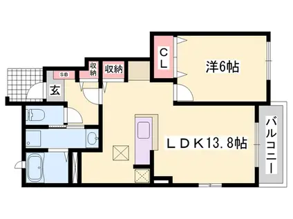 メゾン ド リーヴ(1LDK/1階)の間取り写真