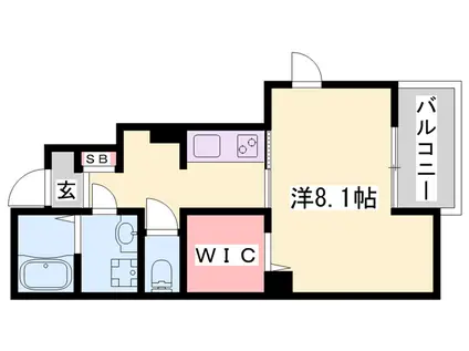 シャルマン・ドミール(1K/1階)の間取り写真