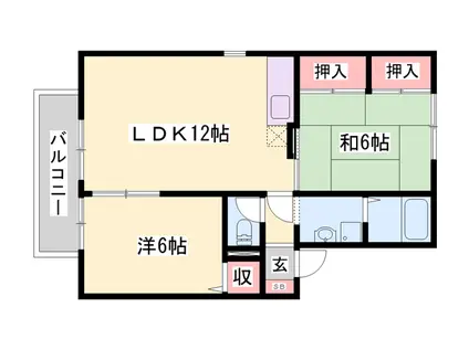 メイプルハイツ(2LDK/2階)の間取り写真