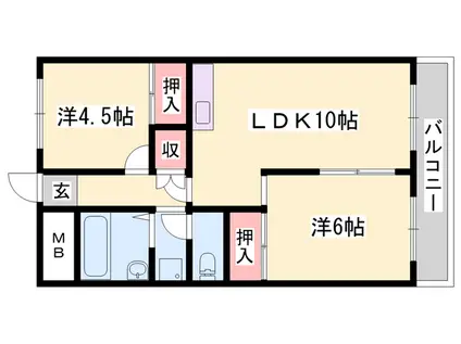 東雲ロイヤルハイツ(2LDK/3階)の間取り写真