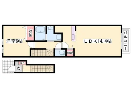 ミッテ・ソレイユⅠ(1LDK/2階)の間取り写真