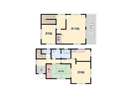播但線 福崎駅 徒歩6分 2階建 築30年(4K)の間取り写真
