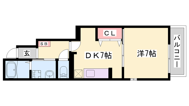 プラーチドⅡ(1DK/1階)の間取り写真
