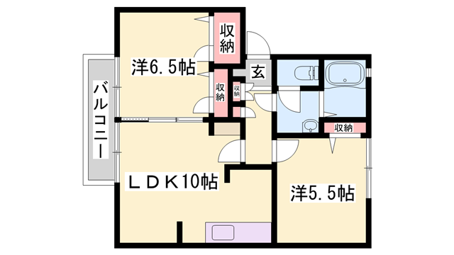 メゾンソレイユ(2LDK/2階)の間取り写真