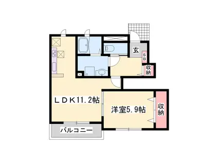 ライラック グレース(1LDK/1階)の間取り写真