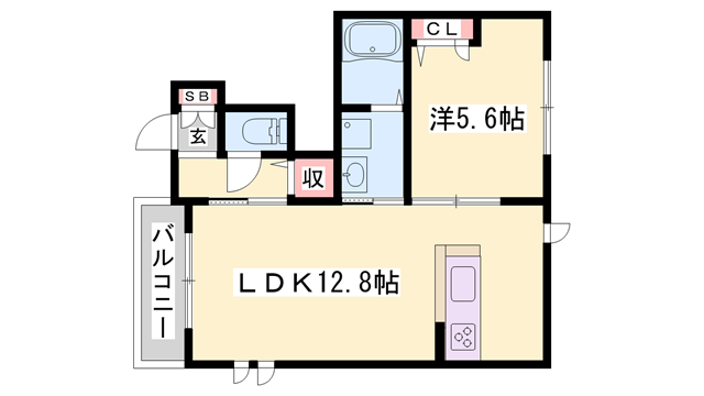 グリーンハウス細江(1LDK/1階)の間取り写真