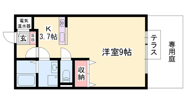 グランマーシーマサノ A棟(1K/1階)の間取り写真