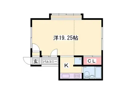 大昌ハイツ(1K/2階)の間取り写真