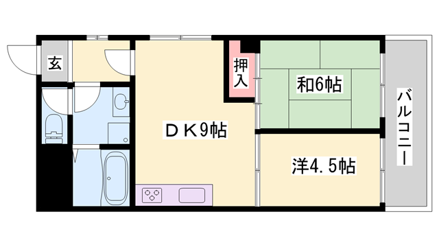 ムサシノハイツ(2DK/3階)の間取り写真