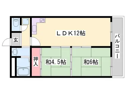高島ビル(2LDK/1階)の間取り写真