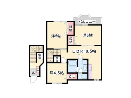 ルーラルタウンA(3LDK/2階)の間取り写真