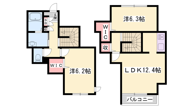 GREEN CITY Ⅴ(2LDK/2階)の間取り写真