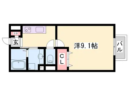 メゾンアドラブール(1K/2階)の間取り写真