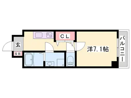 CAPITAL.I姫路(1K/6階)の間取り写真