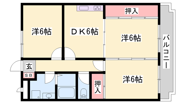 エンセントメゾン(3DK/2階)の間取り写真