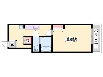 ジュネス伊伝居2(1K/3階)の間取り写真