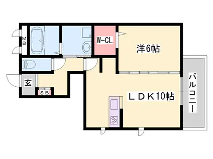 カーサフェリーチェ(1LDK/1階)の間取り写真